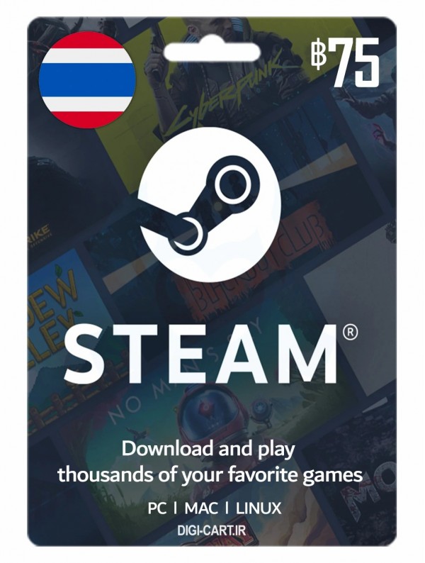 عکس گیفت کارت استیم 75 بات تایلند (TH)