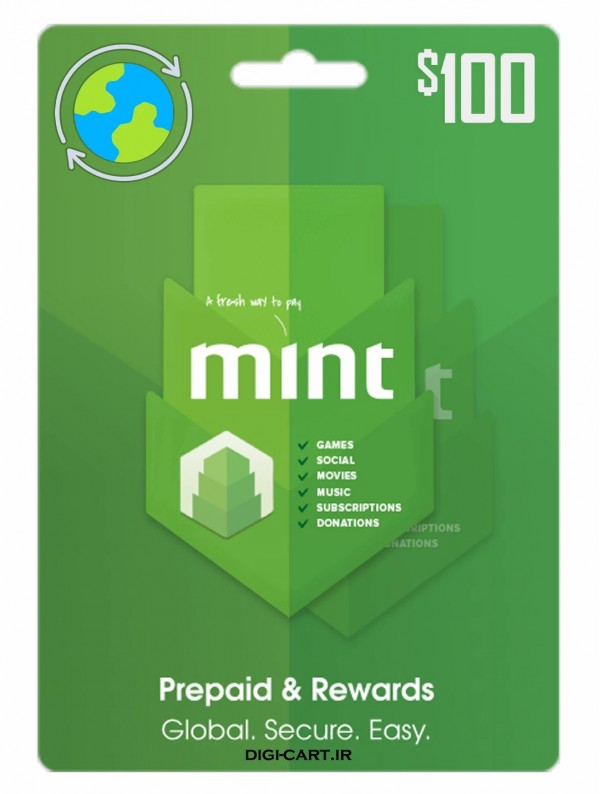 عکس گیفت کارت مینت 100 دلاری گلوبال (Global)