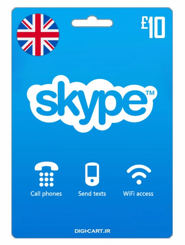 عکس گیفت کارت اسکایپ 10 پوندی انگلیس (UK)